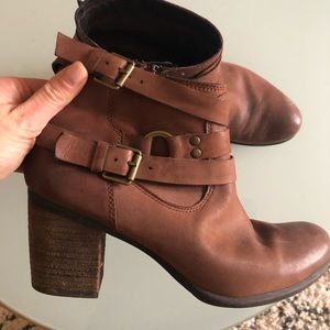 Authentic Brown Leather Booties